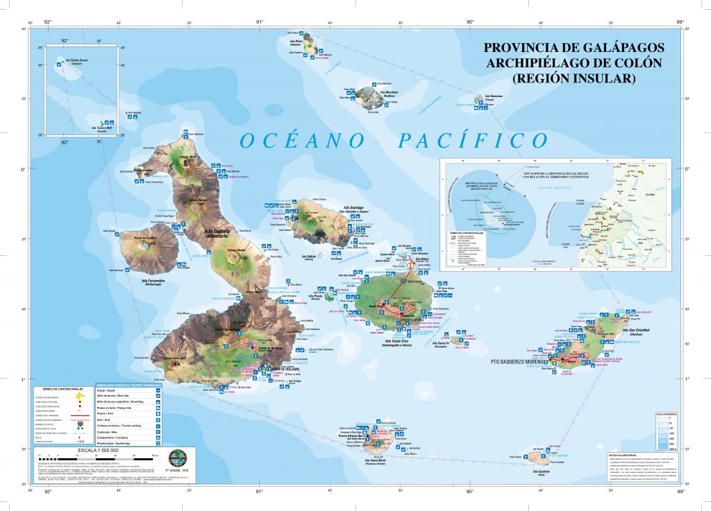Mapa Ecoturístico de Galápagos al alcance del viajero – Ministerio de