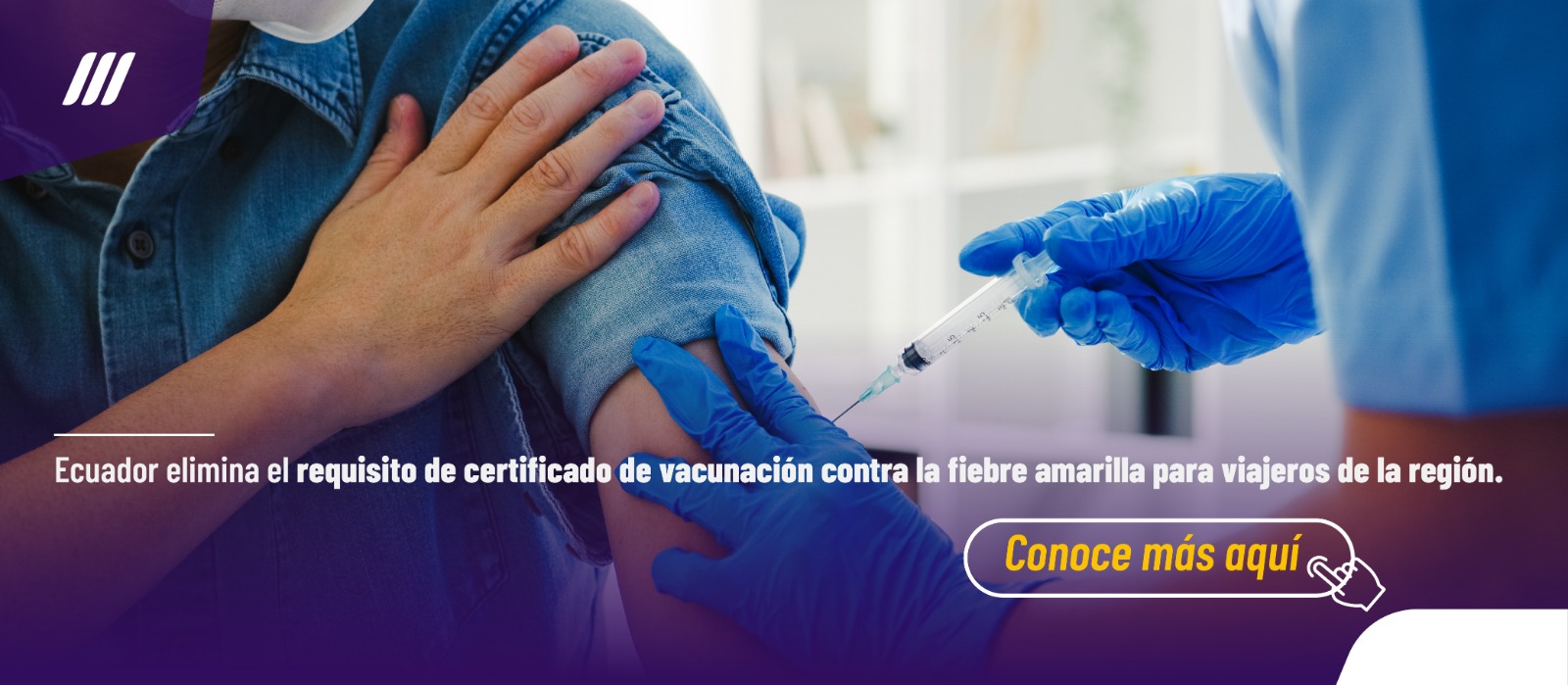 Ecuador elimina el requisito de certificado de vacunación contra la fiebre amarilla para viajeros de  la región. Conoce más aquí: